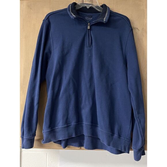 Men's Arrow XL LS 1/4 Zip Pullover Blue Sweater  (Lot Of 2)‎ 1 NWT  Blue/Green - Picture 1 of 14